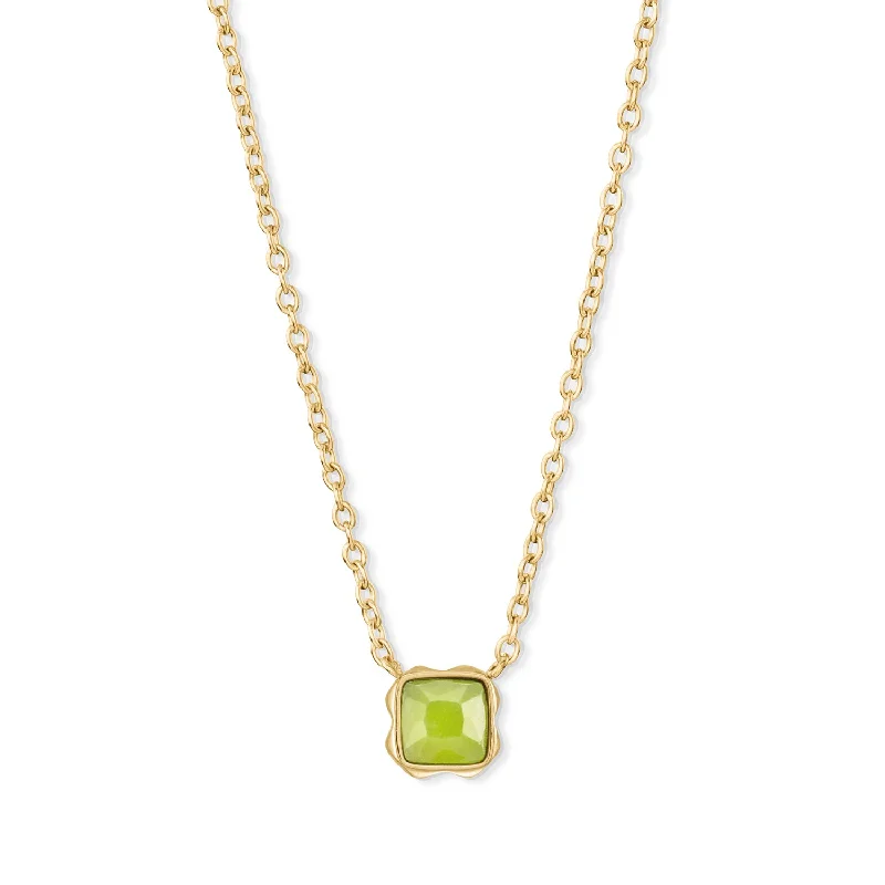 Ladies necklaces cultural heritage styles-Coeur De Lion Gold August Birthstone Green Jade Necklace