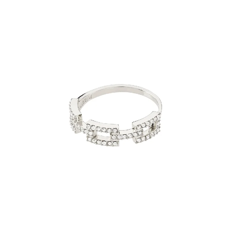 Ladies rings distressed look styles-Coby Silver Plated Crystal Ring