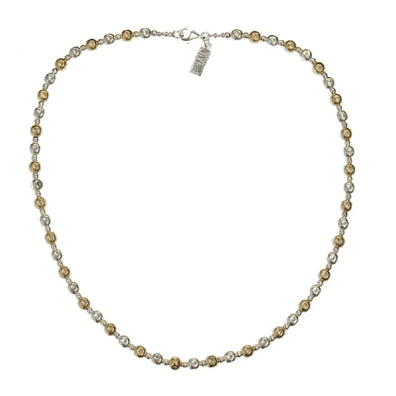 Ladies necklaces rose-cut diamond styles-Yaron Morhaim Gold Silver Mix Spheres Necklace