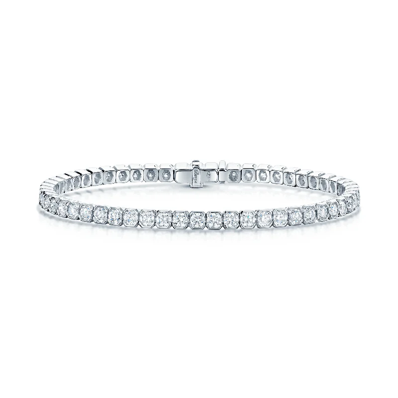 Ladies bracelets family heirloom styles-Ladies bracelets family heirloom styles-18ct White Gold Round Brilliant Cut Diamond Tennis Bracelet