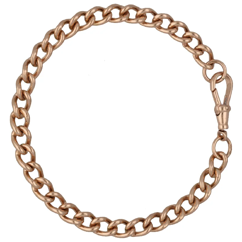 Ladies bracelets eco-friendly materials-Ladies bracelets eco-friendly materials-9ct Rose Gold Curb Bracelet