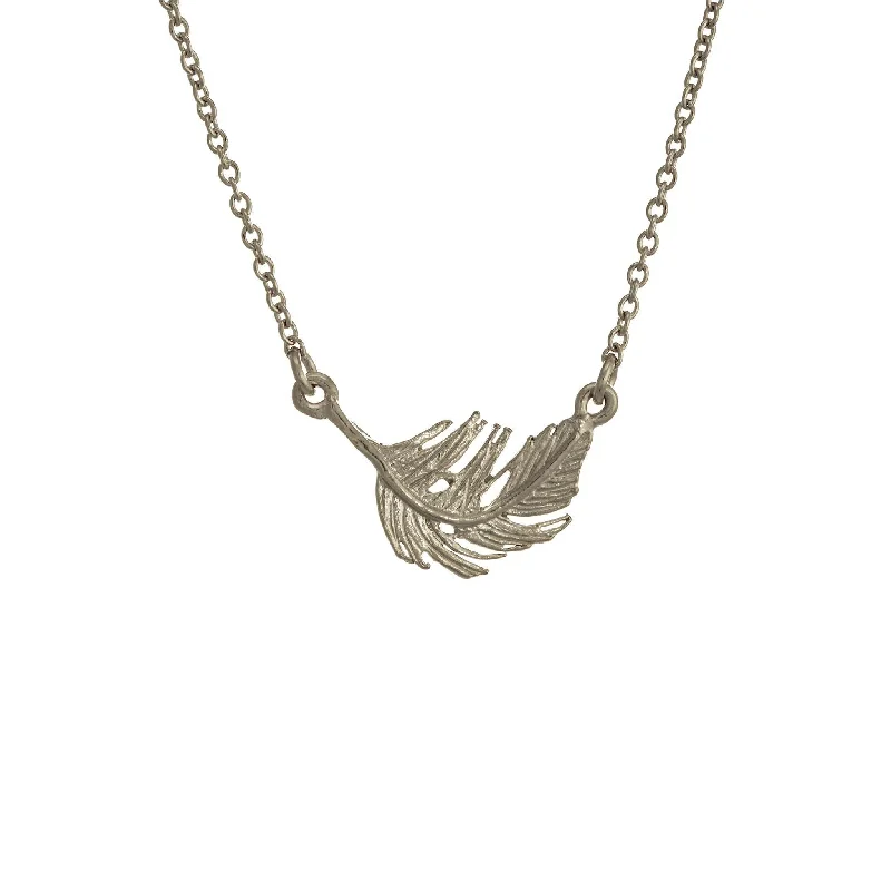 Ladies necklaces wire-wrapped styles-Alex Monroe Little Feather In-line Necklace