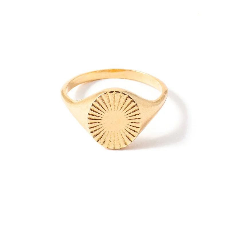 Ladies rings minimalist art styles-Oro Gold Vermeil Ring