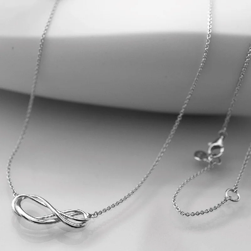 Ladies necklaces leaf shape designs-Kit Heath Sterling Silver Infinity Necklace