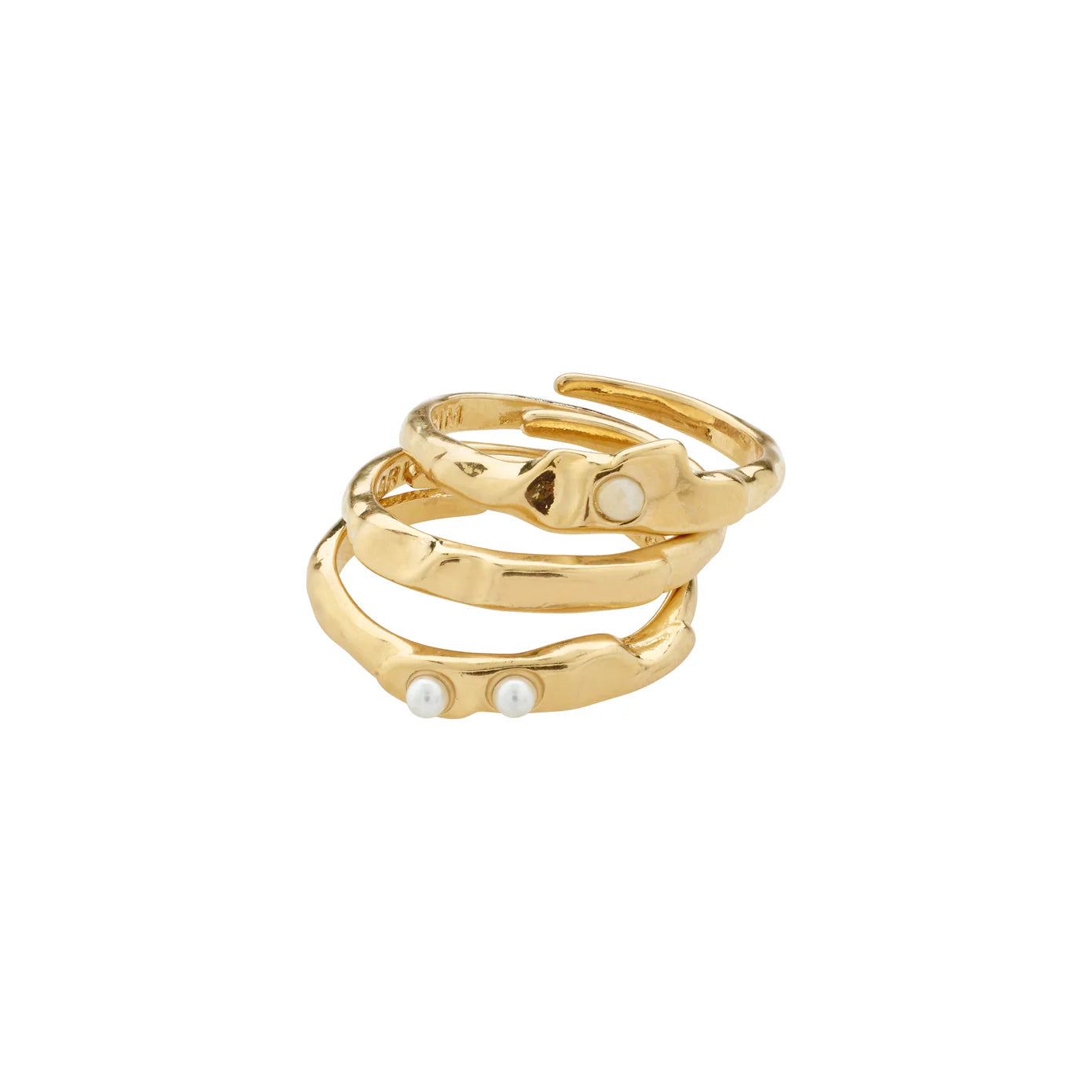 Ladies rings enamel detail rings-Trust Gold Plated Ring Set