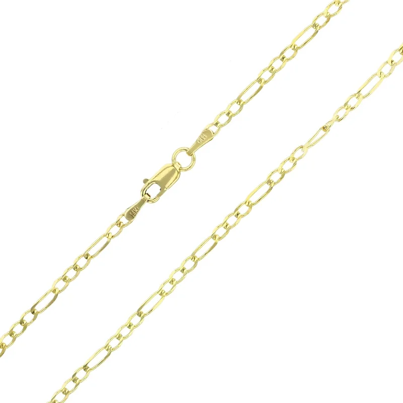 Ladies bracelets classic revival designs-Ladies bracelets classic revival designs-Solid Figaro Anklet Bracelet (14K)