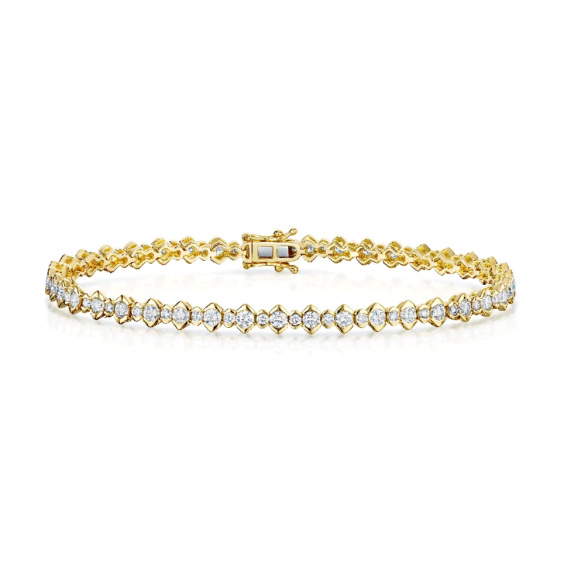 Ladies bracelets star motif designs-Ladies bracelets star motif designs-18ct Yellow Gold Round Brilliant Cut Fancy Diamond Tennis Bracelet