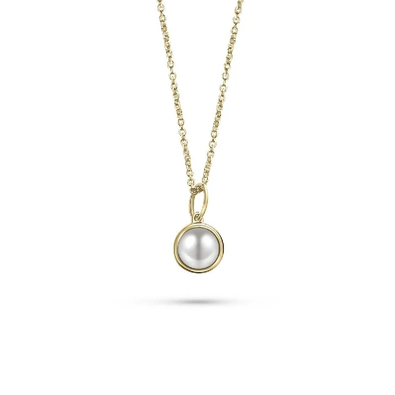 Ladies necklaces rococo elegance necklaces-Gold Vermeil Silver Solitaire Pearl Necklace