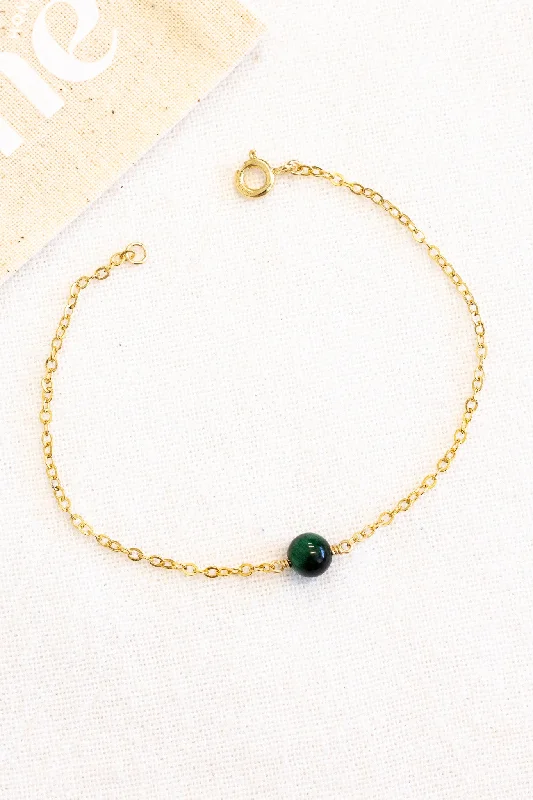 Ladies bracelets compact size styles-Ladies bracelets compact size styles-Green Tiger's Eye Plain Bracelet