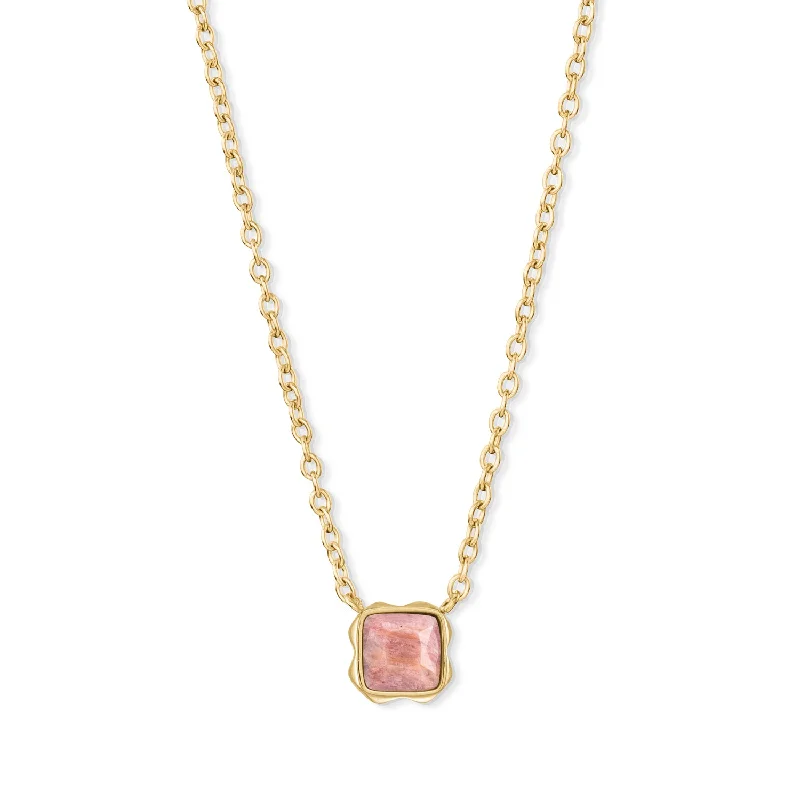 Ladies necklaces anniversary special designs-Coeur De Lion July Birthstone Gold Rhodochrosite Necklace