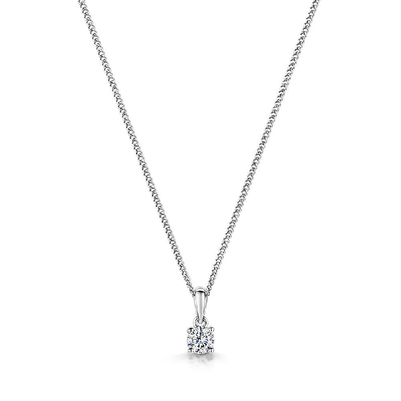 Ladies necklaces youthful charm designs-Jools Sterling Silver 0.4cm Cubic Zirconia Pendant Necklace