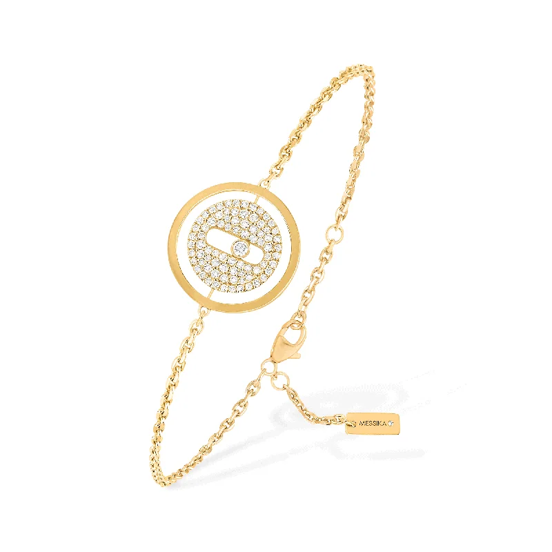 Ladies bracelets lab-created gem styles-Ladies bracelets lab-created gem styles-18ct Yellow Gold Lucky Move Pave Diamond Bracelet