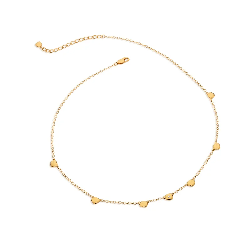 Ladies necklaces pride-inspired necklaces-Hot Diamonds Gold Vermeil Beach Necklace