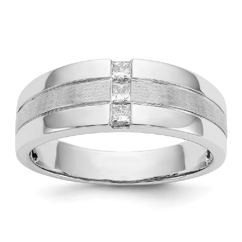 Ladies rings steampunk vibe designs-7.2mm 14K Yellow or White Gold 1/4Ctw Lab Created Diamond Tapered Band