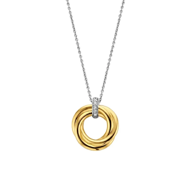 Ladies necklaces chunky statement designs-Ti Sento Entwined Circle Necklace