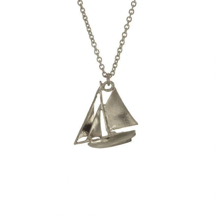 Ladies necklaces eye-catching necklaces-Alex Monroe Sailing Boat Necklace