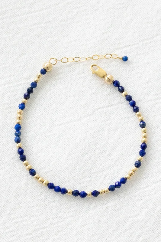 Ladies bracelets polished shiny styles-Ladies bracelets polished shiny styles-Lapis Lazuli Beaded Bracelet