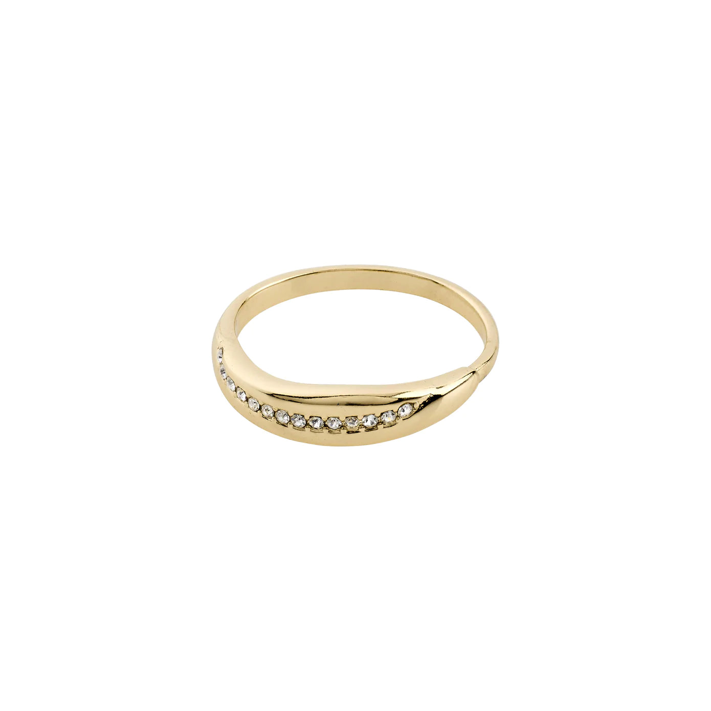 Ladies rings adjustable fit rings-Freedom Gold Plated Crystal Ring