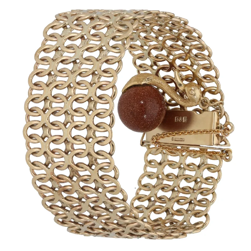 Ladies bracelets multi-stone bracelets-Ladies bracelets multi-stone bracelets-9ct Gold Goldstone Alternative Bracelet