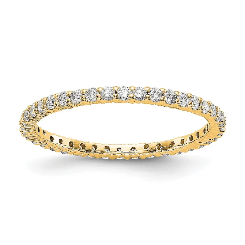 Ladies rings minimalist trend picks-1.5mm 14K Rose, Yellow or White Gold 1/2 Ctw Diamond Eternity Band