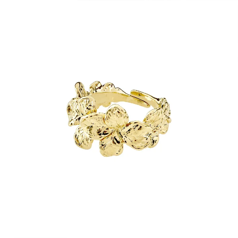 Ladies rings soft curve rings-Echo Gold Plated Ring