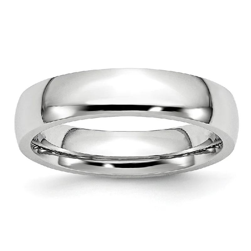 Ladies rings Christmas gift designs-5mm Cobalt Polished Domed Standard Fit Band