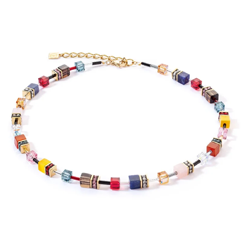 Ladies necklaces super long designs-Coeur De Lion GeoCUBE® Iconic Precious Multicolour Necklace