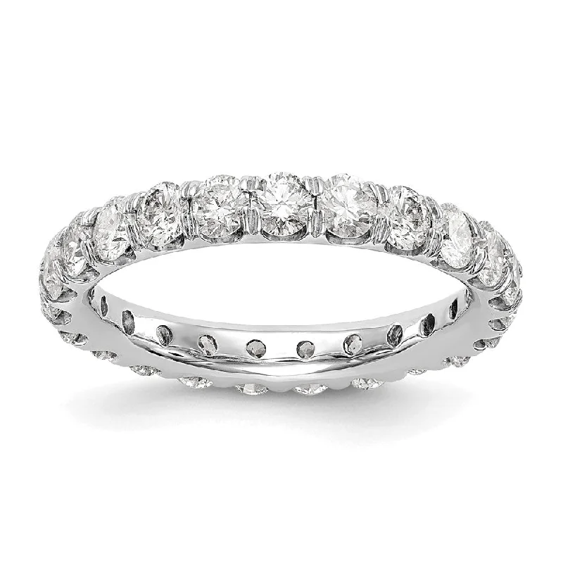 Ladies rings halo accent styles-3.25mm Platinum U Shared Prong 2.75 to 3.0 Ctw Diamond Eternity Band